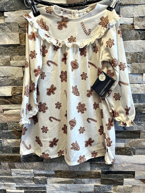 modern moments by Gerber Gingerbread Print Ruffle Dress Size 4T